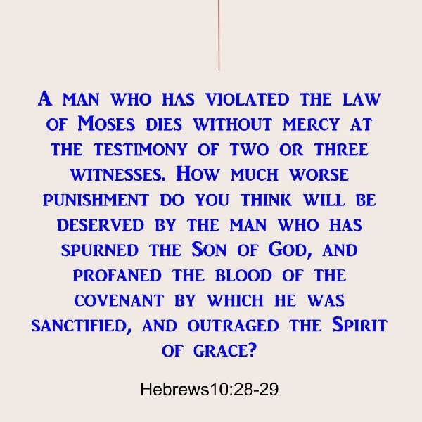 Hebrews 10:28-29